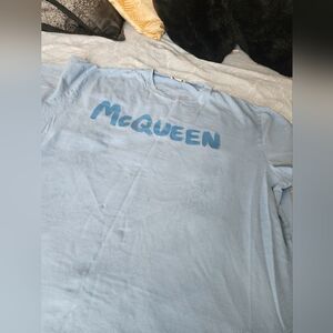 Authenic Alexander McQueen Light Blue Men's Tee Shirt